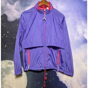 Vintage Woolrich Purple Red Windbreaker Jacket Size Medium 80s 90s Retro Outdoor